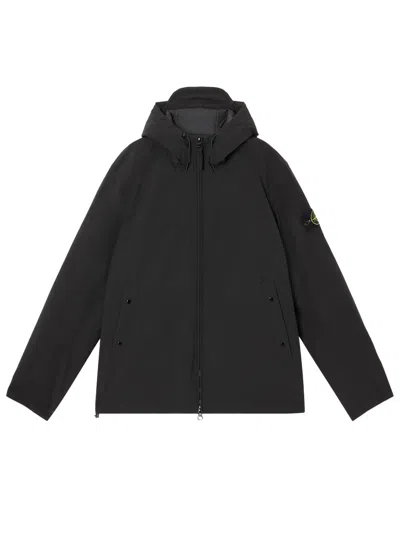Stone Island Soft Shell Padded Jacket With Waterproof And Windproof Membrane In Black