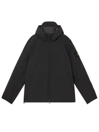 Stone Island Soft Shell Padded Jacket With Waterproof And Windproof Membrane Clothing In Black