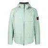 Stone Island Soft-shell Primaloft Hooded Jacket 'sage' In Green
