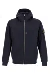 Stone Island Men Soft Shell-r Technology Logo Jacket In Blue