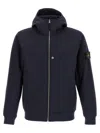 Stone Island 'soft Shell-r E.dye®technology' Hooded Jacket In Blue