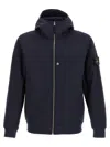Stone Island 'soft Shell-r E.dye®technology' Hooded Jacket In Blue