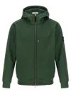 Stone Island Q100004 Hooded Zip-front Jacket In Green