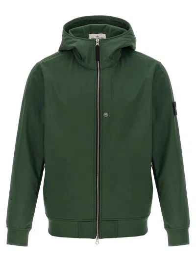 STONE ISLAND SOFT SHELL-R E.DYE®TECHNOLOGY PUFFER JACKETS GREEN