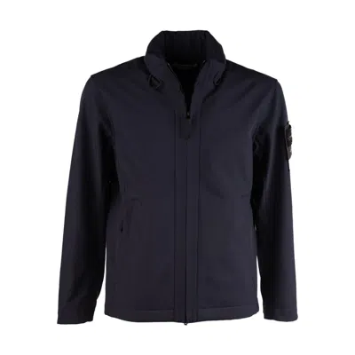 Stone Island Soft Shell-r_e.dye® Technology Made Of Recycled Polyester In Blue