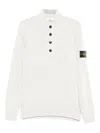 Stone Island Half-zip Jumper With Felt Trims In White