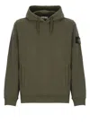 Stone Island Hooded Sweater With Drawstring And Pockets In Green