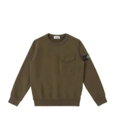 Stone Island Solidcolor Versatile Knit Sweater In Green