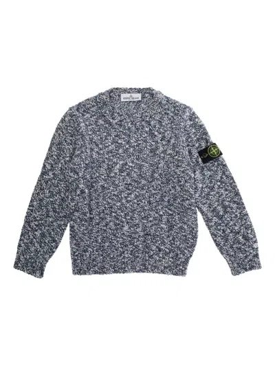 Stone Island Kids' Speckled Crew-neck Sweater In Gray