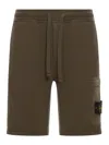 Stone Island Sports Bermuda Shorts With Compass Application In Green