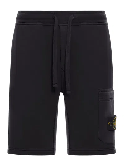 Stone Island Sports Bermuda Shorts With Compass Logo In Brown