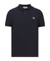 Stone Island Logo Patch Short-sleeved Polo Shirt In Blue