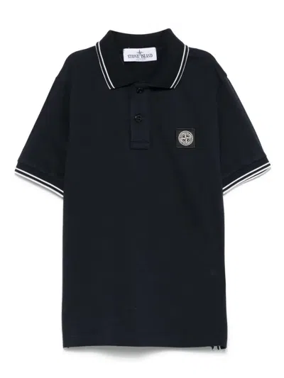 Stone Island Kids' Ss Polo In Black