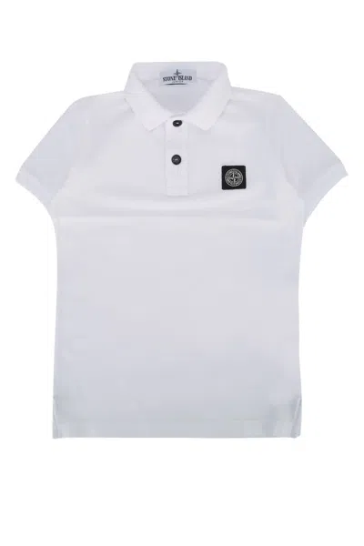 Stone Island Kids' Ss Polo In White