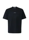 Stone Island Casual Black T-shirt With Graphic Design And Subtle Logo In Black