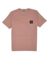 Stone Island Logo-patch T-shirt In Pink
