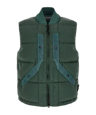Stone Island Stand-collar Down Vest In Multi