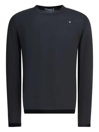 Stone Island Star-motif Crew-neck Sweatshirt In Gray