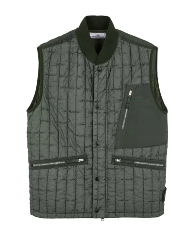 Stone Island Stella Quilted Padded Gilet In Green