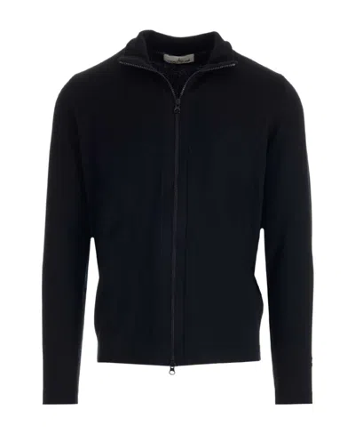Stone Island Stellina-motif Cardigan In Black