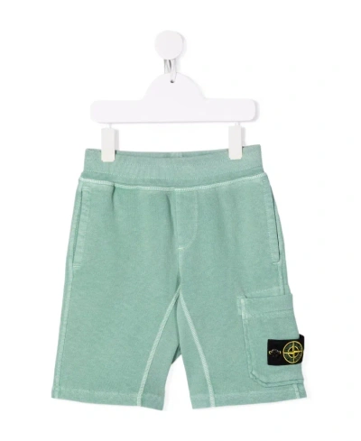 Stone Island Sticker Shorts In Green