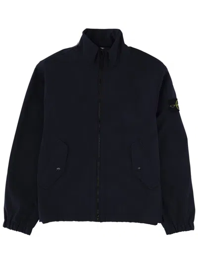 Stone Island Light Soft Shell-r E. Dye Technology In Recycled Polyester In Blue