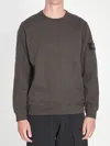 Stone Island Anthracite Sweatshirt With Logo Patch In Gray