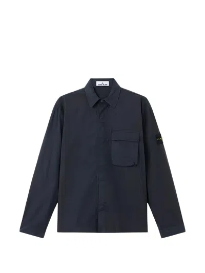 Stone Island Chest-pocket Shirt In Blue