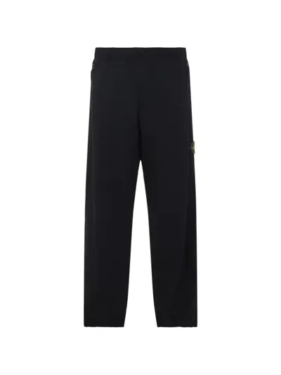 Stone Island Patch-detail Track Pants In Blue