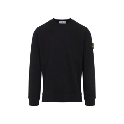 Stone Island Crewneck Sweatshirt With Badge In Black