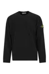 Stone Island Black Soft Organic Cotton Crewneck Sweater In Black
