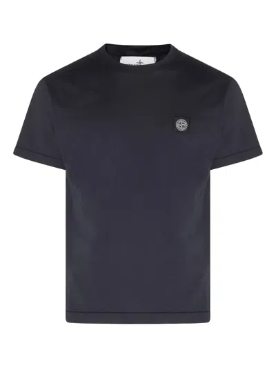 Stone Island Logo-patch T-shirt In Blue