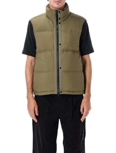 Stone Island Down Padded Vest In Recycled Cordura 6.6 Nylon Ripstop In Green