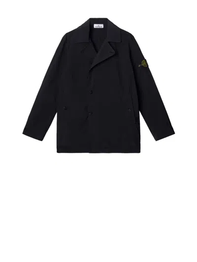 STONE ISLAND STONE ISLAND STONE ISLAND NAVY BLUE JACKET WITH LOGO