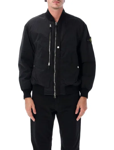 Stone Island Nylon Metal Bomber Jacket In Black
