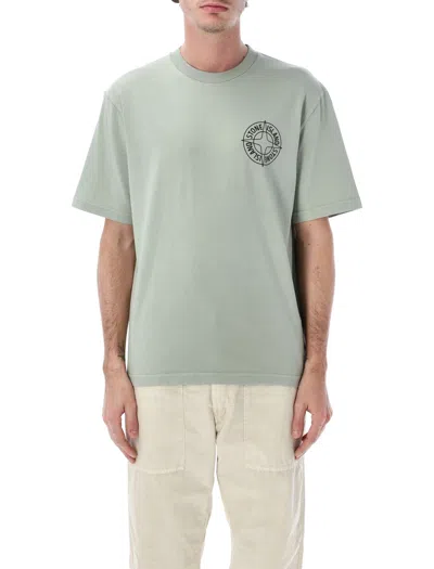 Stone Island Outline Compass Cotton T-shirt In Animal Print