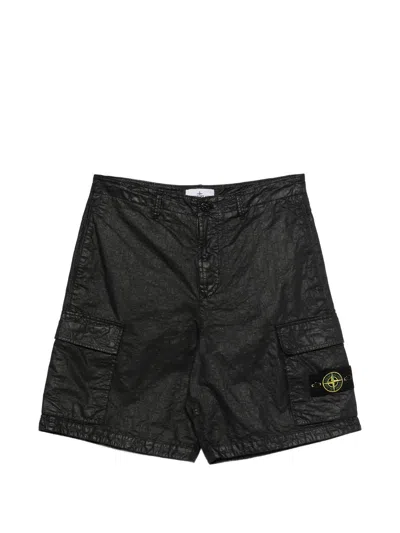 Stone Island Patch-pocket Cargo Shorts In Black