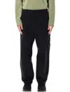 Stone Island Organic Cotton Canvas Straight Leg Trousers In Black