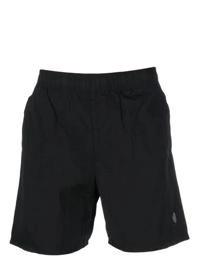 Stone Island Side-pocket Shorts In Black