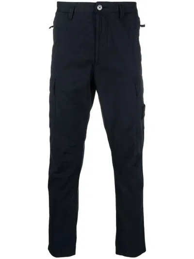 Stone Island Stretch-cotton Cargo Pants In Black