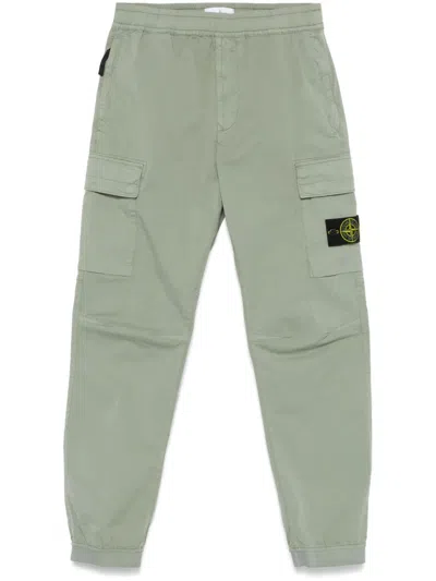 Stone Island Twill-weave Cargo Pants In Salvia