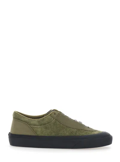 Stone Island Stone-logo Low-top Suede Sneakers For Men In Green