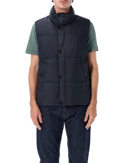 Stone Island Stone-look Quilted Jacket With Polyamide Lining In Blu