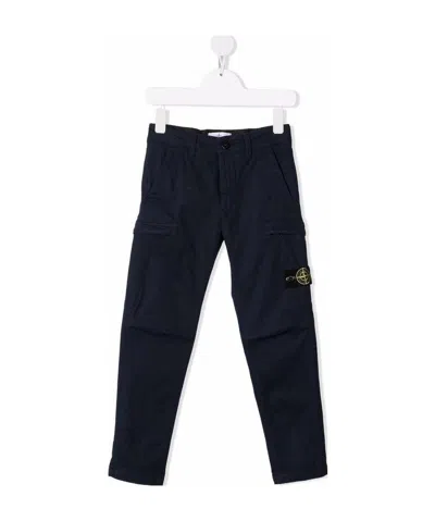 Stone Island Straight-leg Cargo Trousers In Blue