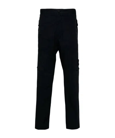 Stone Island Straight-leg Cargo Trousers In Blue