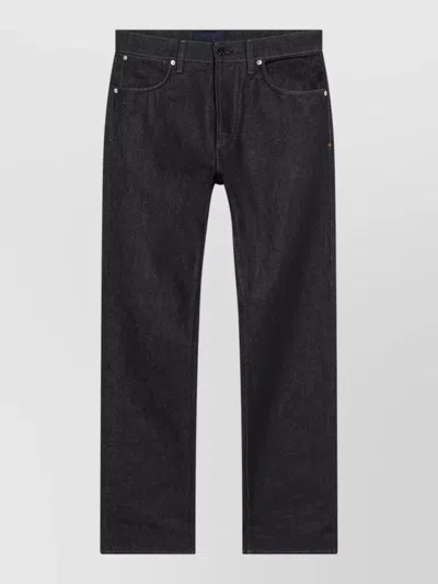 Stone Island Straight Leg Denim Jeans Five Pocket Design In Black