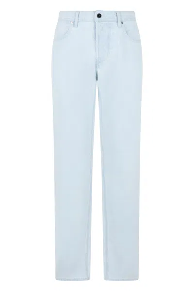 Stone Island Straight Leg Denim Jeans For Men In Blue