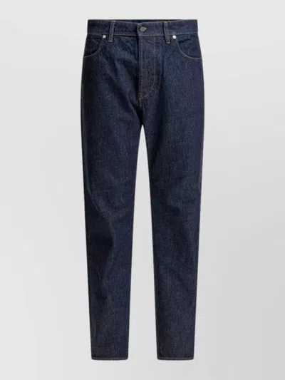 Stone Island Straight Leg Denim Trousers Belt Loops In Blue