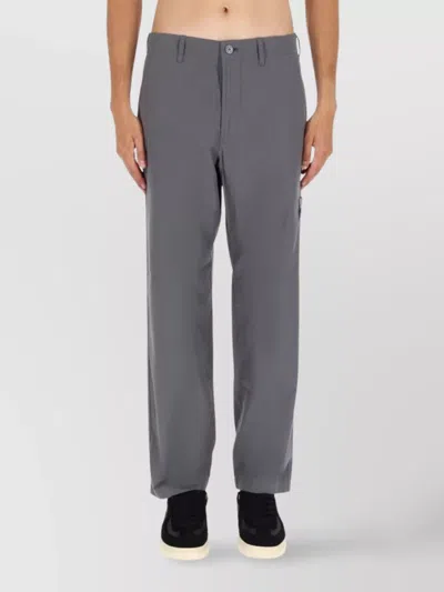 Stone Island Straight Leg Trousers With Back And Side Pockets In Gray