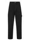 Stone Island Straight-leg Utility Pants With Mid-rise Waist In Black